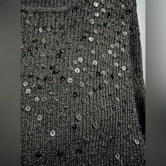 Lauren Michelle Ombré Sequined Sweater Black Sz Small - Picture 7 of 15